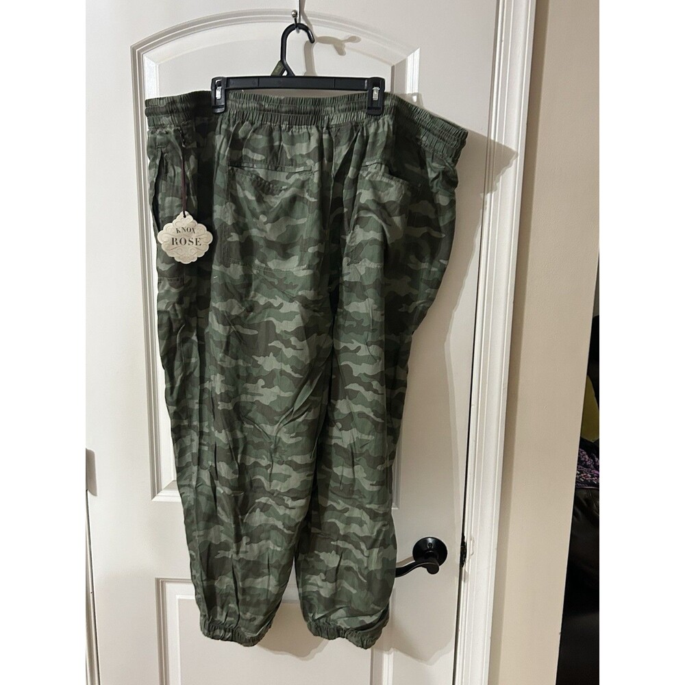 Knox Rose Women’s 3X Green Jogger Pullon Drawstring Camo Lyocell NWT $30 - Picture 4 of 10